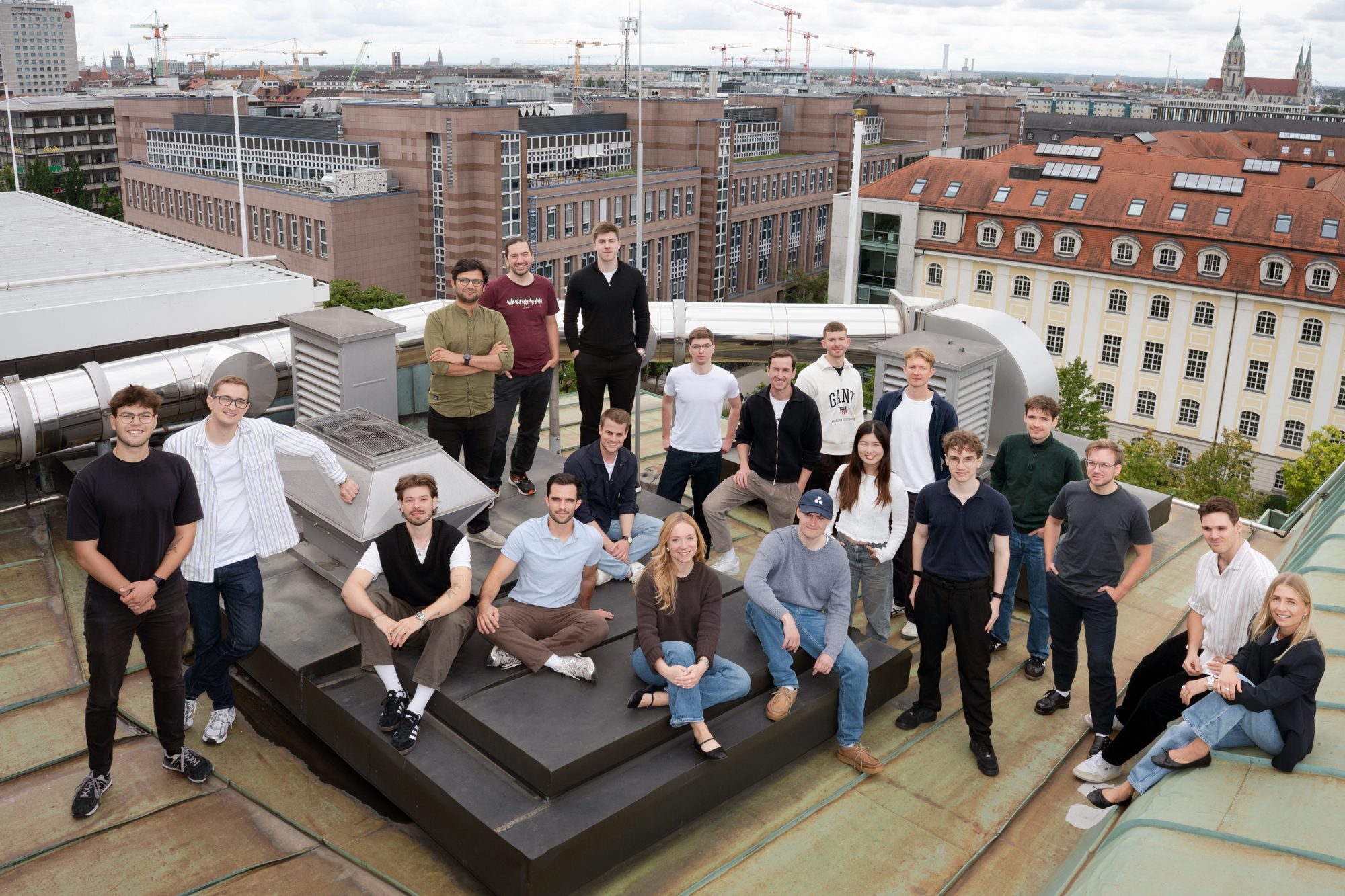 The Atira team on the rooftop of the Munich office